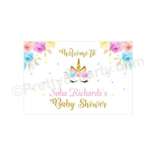 Unicorn baby shower banner discount