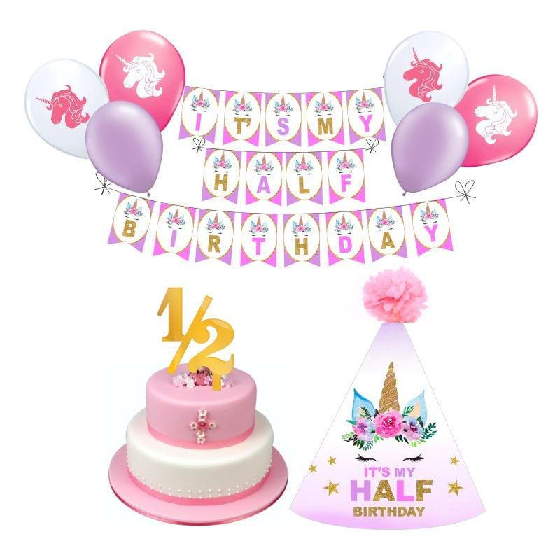 Unicorn Half Birthday Decorations for Girl ALL PARTY SUPPLIES Pretty UR Party   