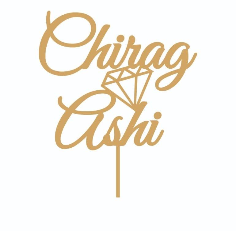 Couples Name Cake Topper Design 2 HANDCRAFTED Pretty UR Party Card Stock Glitter Paper  