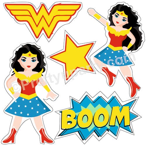 Wonder Woman Theme Cutouts THEME PARTIES Pretty UR Party   