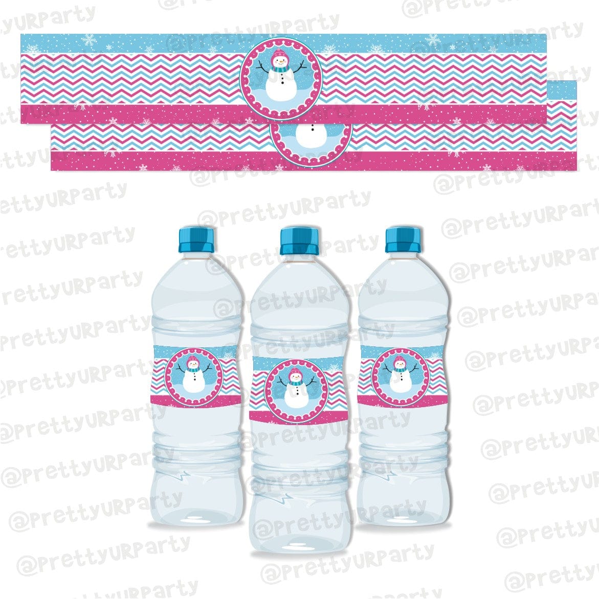 Winter Wonderland Water Bottle Labels THEME PARTIES Pretty UR Party Default Title  