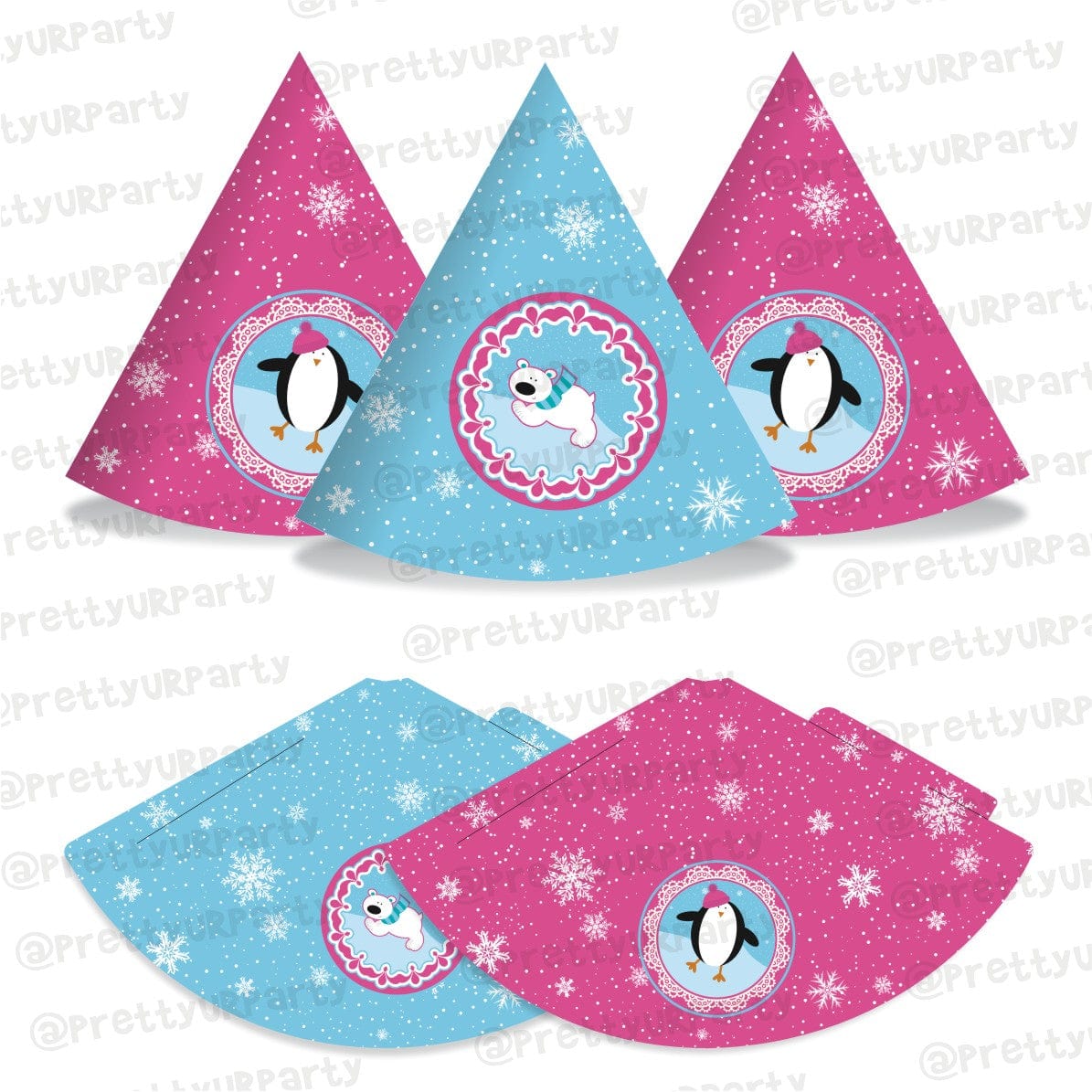 Winter Wonderland Hats - Pack of 10 THEME PARTIES Pretty UR Party Default Title  