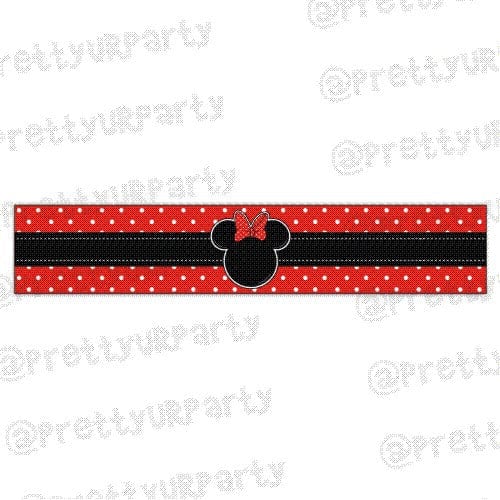 Red Minnie Mouse Inspired Wrist Bands - Pack of 10 THEME PARTIES Pretty UR Party Default Title  