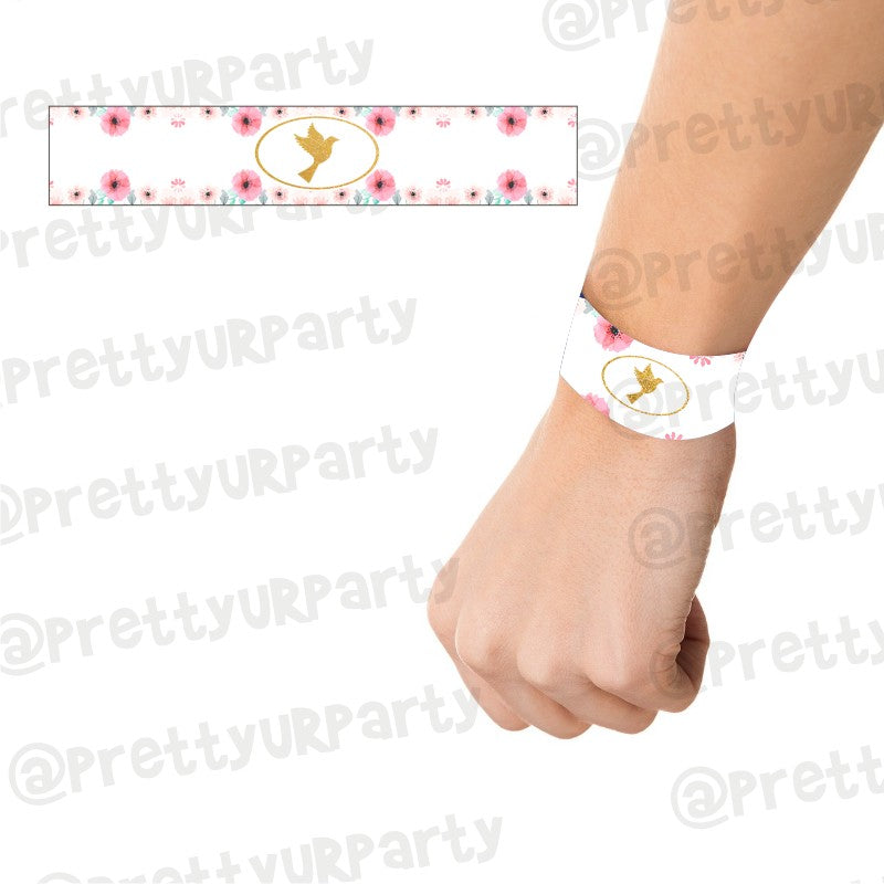 Baptism Pink Theme Wrist Bands - Pack of 10 ALL PARTY SUPPLIES Pretty UR Party Default Title  