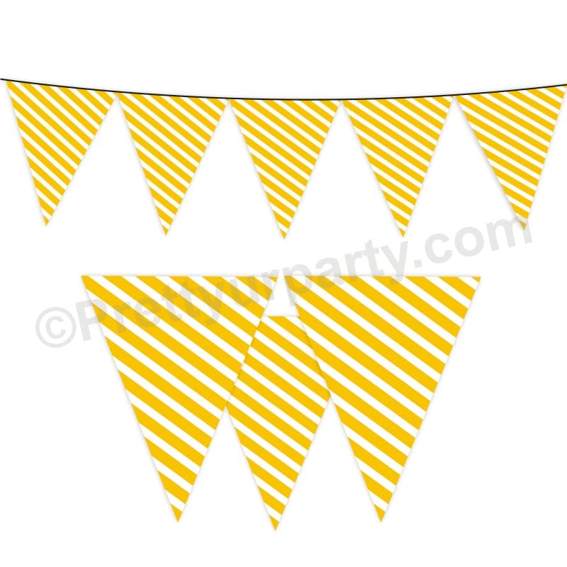 Yellow Stripes Bunting BABY SHOWER Pretty UR Party Default Title  